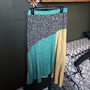 Popsugar size M color block floral skirt